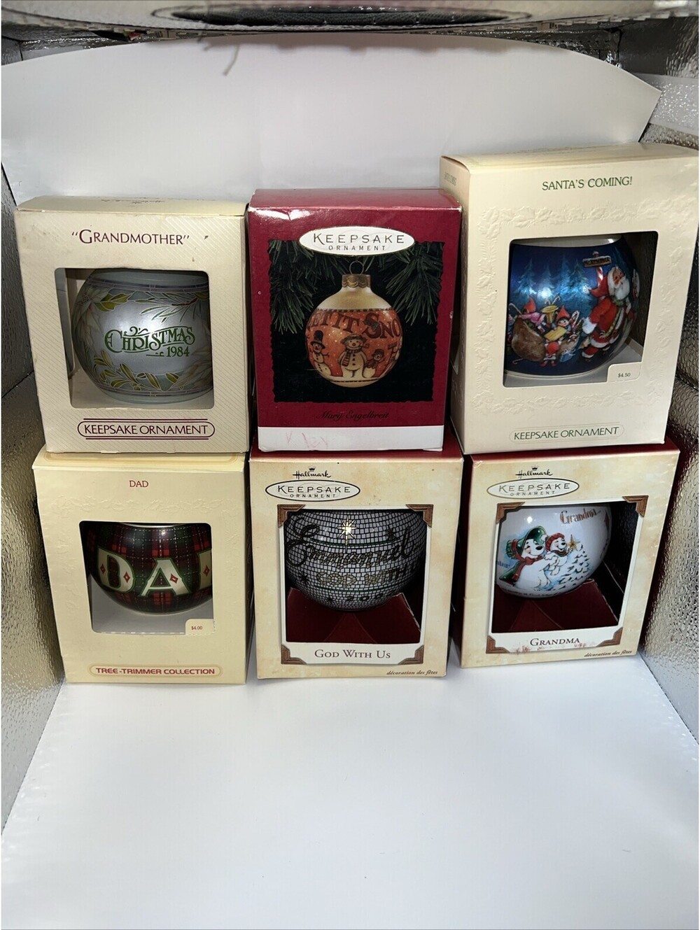 Lot Of 6 Glass Ball Ornaments